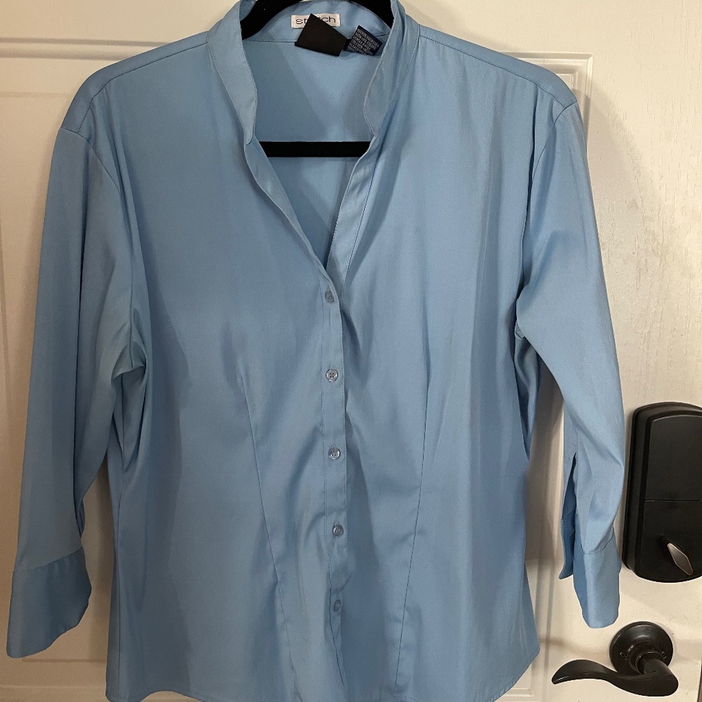 Women’s blue dress shirt